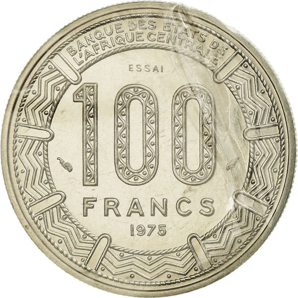 Coin, Gabon, 100 Francs, 1975, Paris, ESSAI, MS(65-70), Nickel, KM:E6