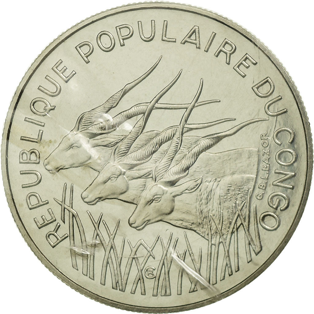 Coin, Congo Republic, 100 Francs, 1975, Paris, ESSAI, MS(65-70), Nickel, KM:E3