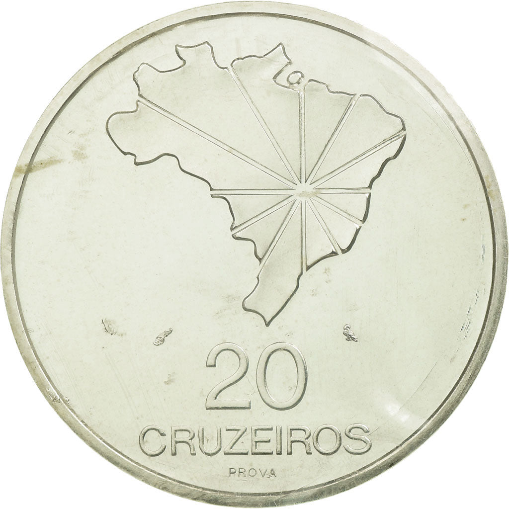 Coin, Brazil, 20 Cruzeiros, 1972, Paris, ESSAI, MS(65-70), Silver, KM:Pr6