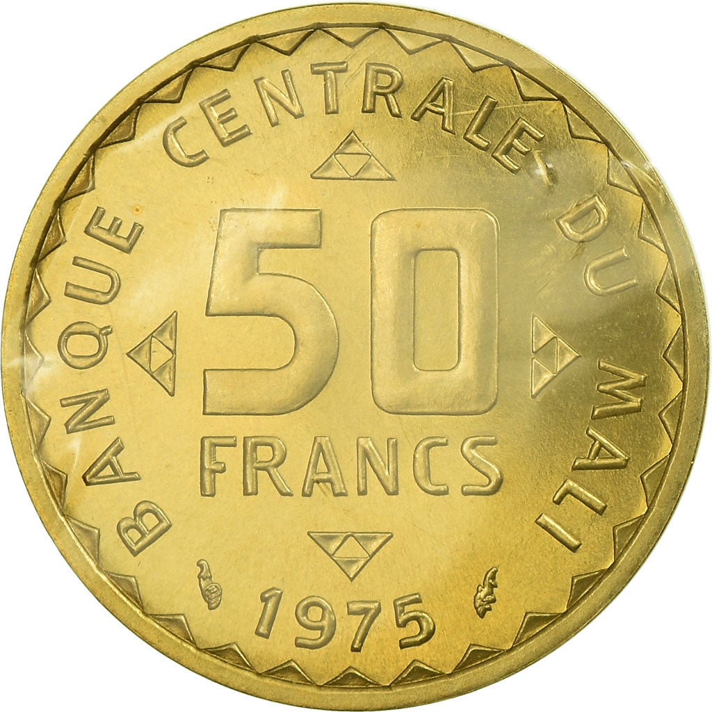 Coin, Mali, 50 Francs, 1975, ESSAI, MS(65-70), Nickel-brass, KM:E1
