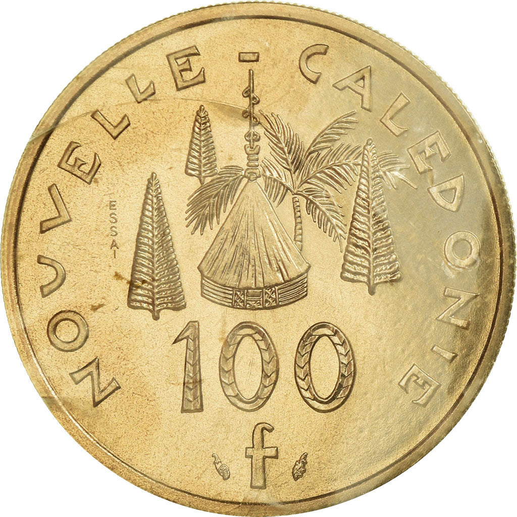 Munten, Nieuw -Caledonië, 100 Francs, 1976, Paris, ESSAI, FDC, Nickel-Bronze