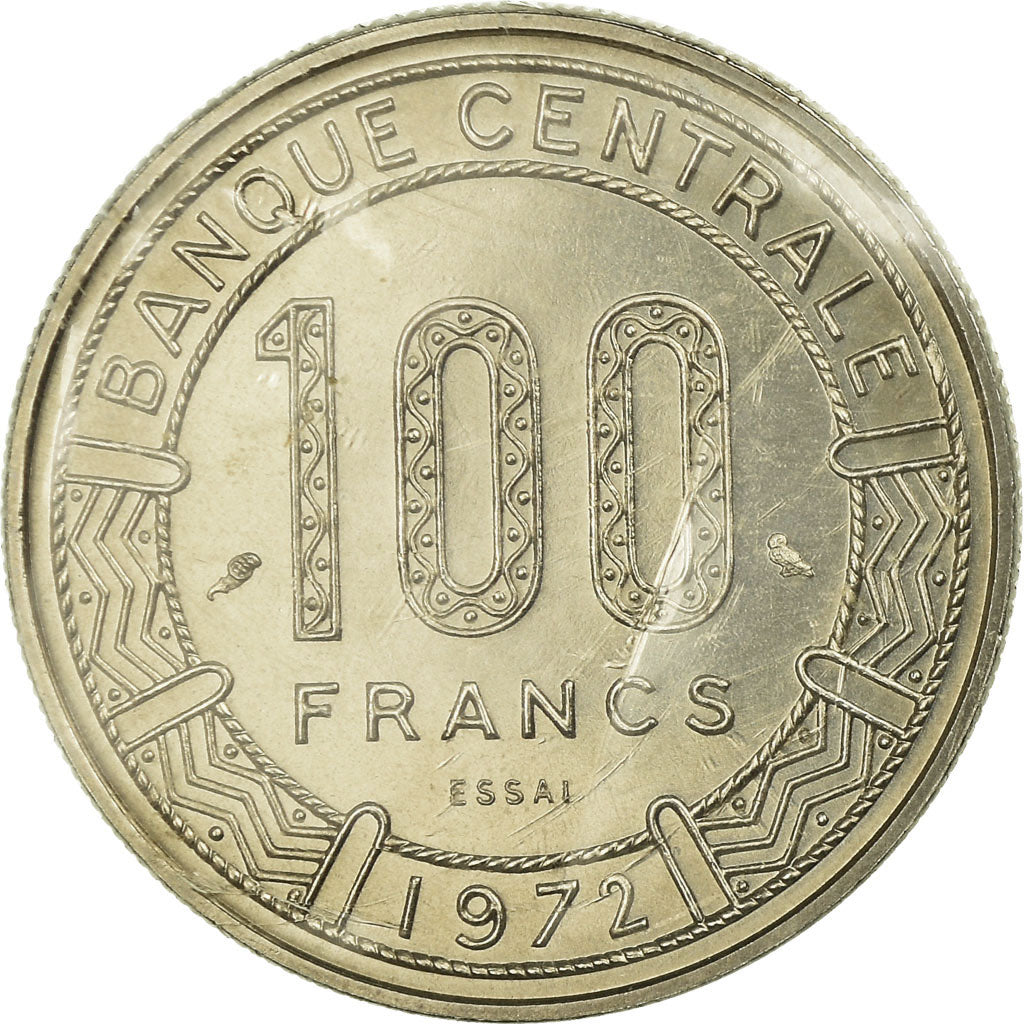 Coin, Cameroon, 100 Francs, 1972, Paris, ESSAI, MS(65-70), Nickel, KM:E15