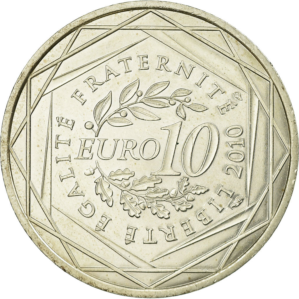Francia, 10 Euro, Réunion, 2010, SPL-, Argento, Gadoury:EU399, KM:1669