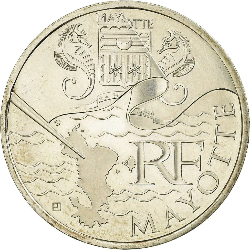 France, 10 Euro, Mayotte, 2011, MS(63), Silver, Gadoury:EU399, KM:1726