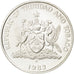 TRINIDAD & TOBAGO, Cent, 1982, Franklin Mint, KM #42a, MS(65-70), Silver, 17.8,.