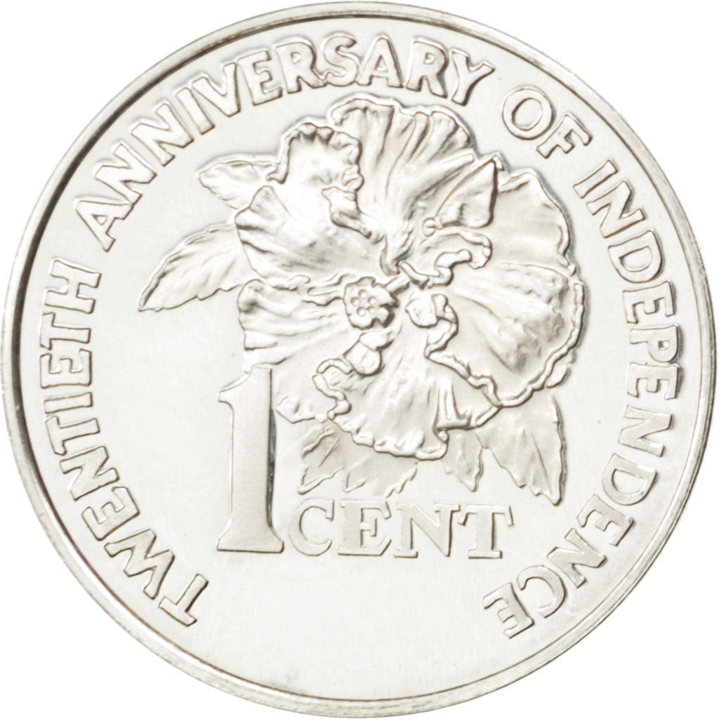 TRINIDAD & TOBAGO, Cent, 1982, Franklin Mint, KM #42a, MS(65-70), Silver, 17.8,.