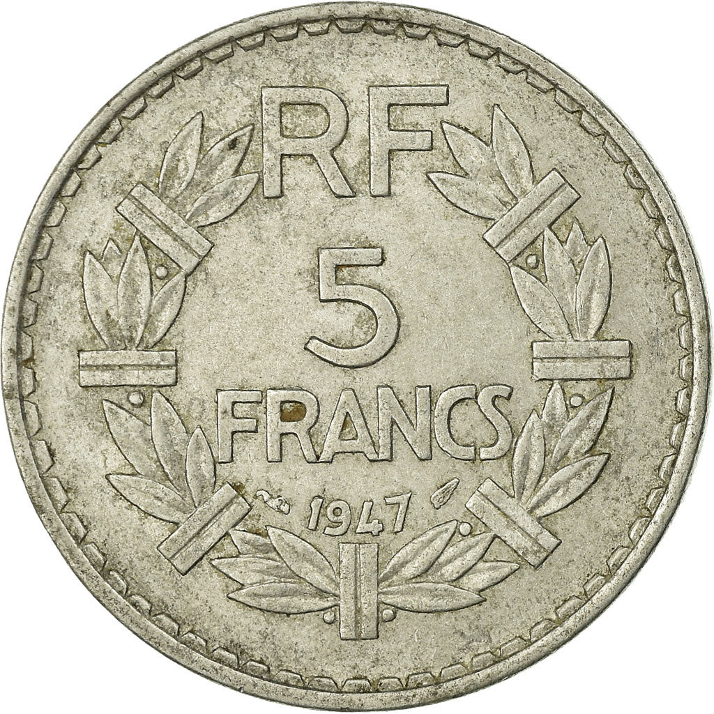 Moneta, Francia, Lavrillier, 5 Francs, 1947, BB, Alluminio-bronzo, KM:888a.2
