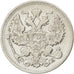 RUSSIA, 20 Kopeks, 1909, Saint-Petersburg, KM #22a.1, AU(55-58), Silver, 22,...