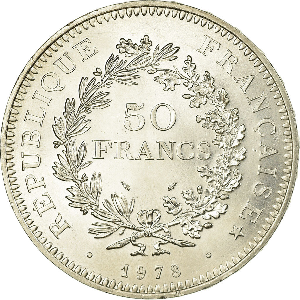 Moneta, Francia, Hercule, 50 Francs, 1978, Paris, SPL-, Argento, KM:941.1