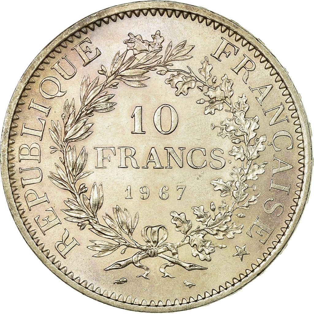 Coin, France, Hercule, 10 Francs, 1967, Paris, AU(55-58), Silver, KM:932