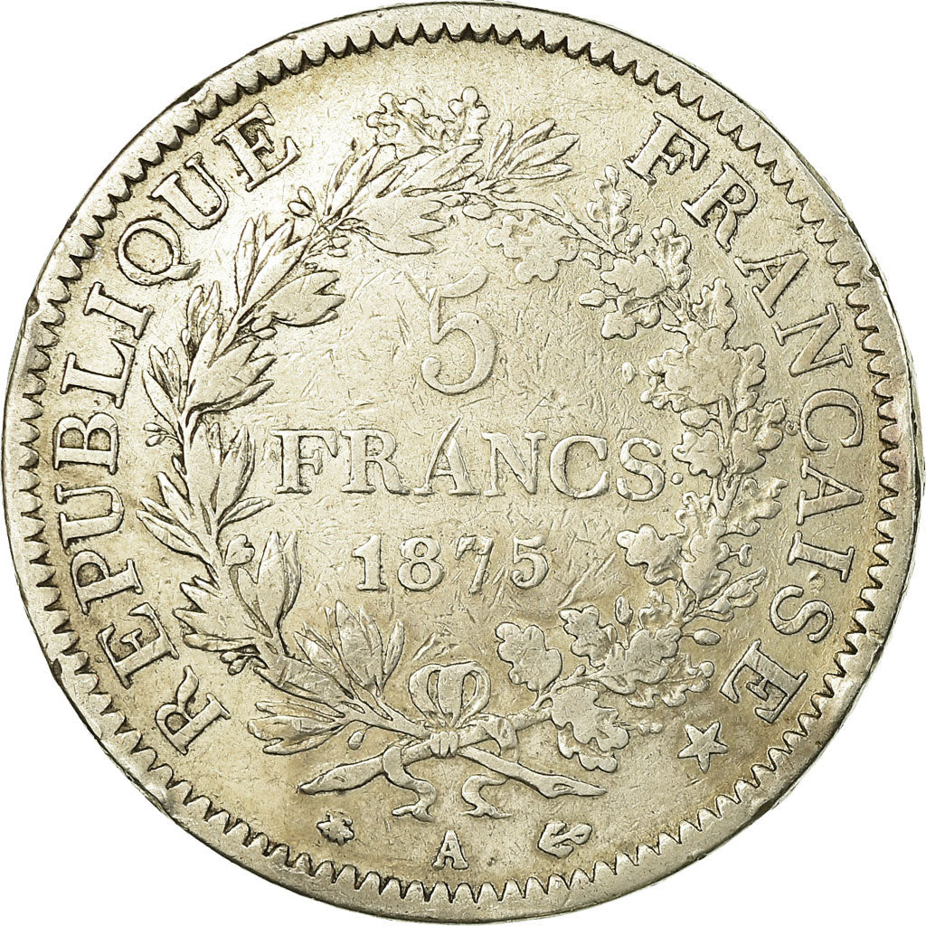 Coin, France, Hercule, 5 Francs, 1875, Paris, VF(30-35), Silver, KM:820.1