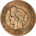 Moeda, França, Cérès, 10 Centimes, 1870, Paris, Petit A, VF(20-25), Bronze