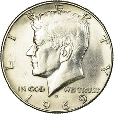 Coin, United States, Kennedy Half Dollar, Half Dollar, 1969, U.S. Mint, Denver