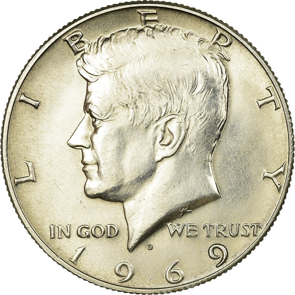 Coin, United States, Kennedy Half Dollar, Half Dollar, 1969, U.S. Mint, Denver