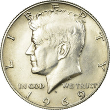 Coin, United States, Kennedy Half Dollar, Half Dollar, 1969, U.S. Mint, Denver
