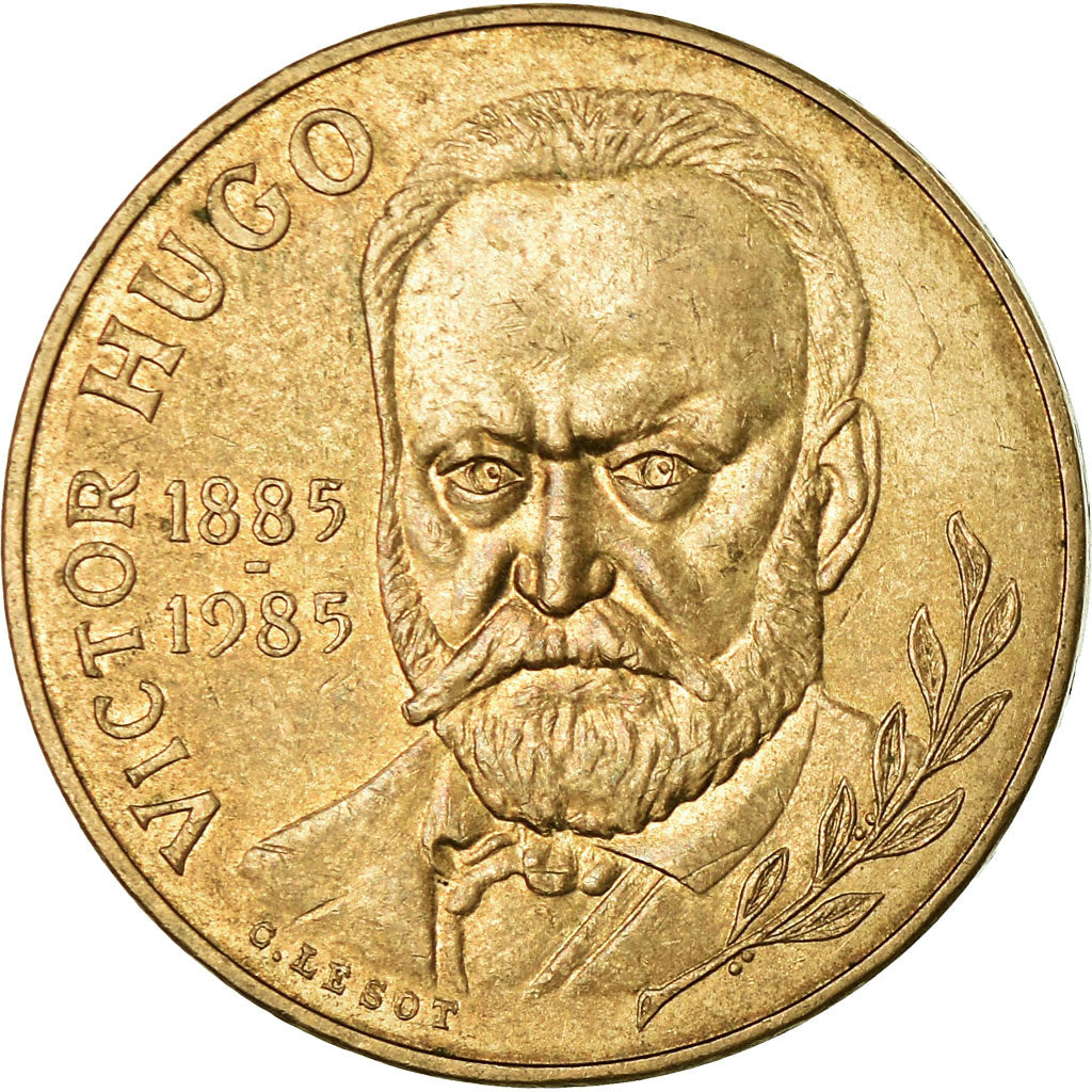 Moneta, Francia, Victor Hugo, 10 Francs, 1985, MB, Nichel-bronzo, KM:956