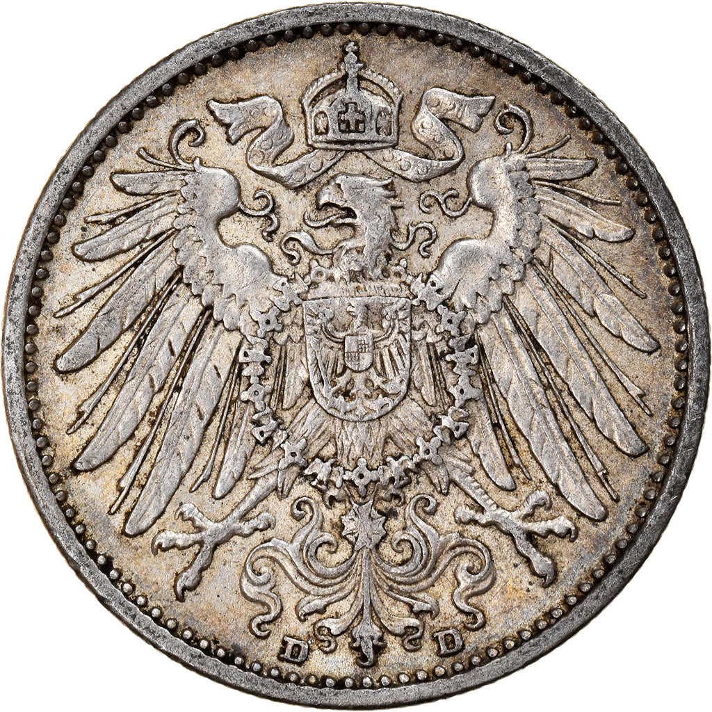 Coin, GERMANY - EMPIRE, Wilhelm II, Mark, 1904, Munich, AU(50-53), Silver, KM:14