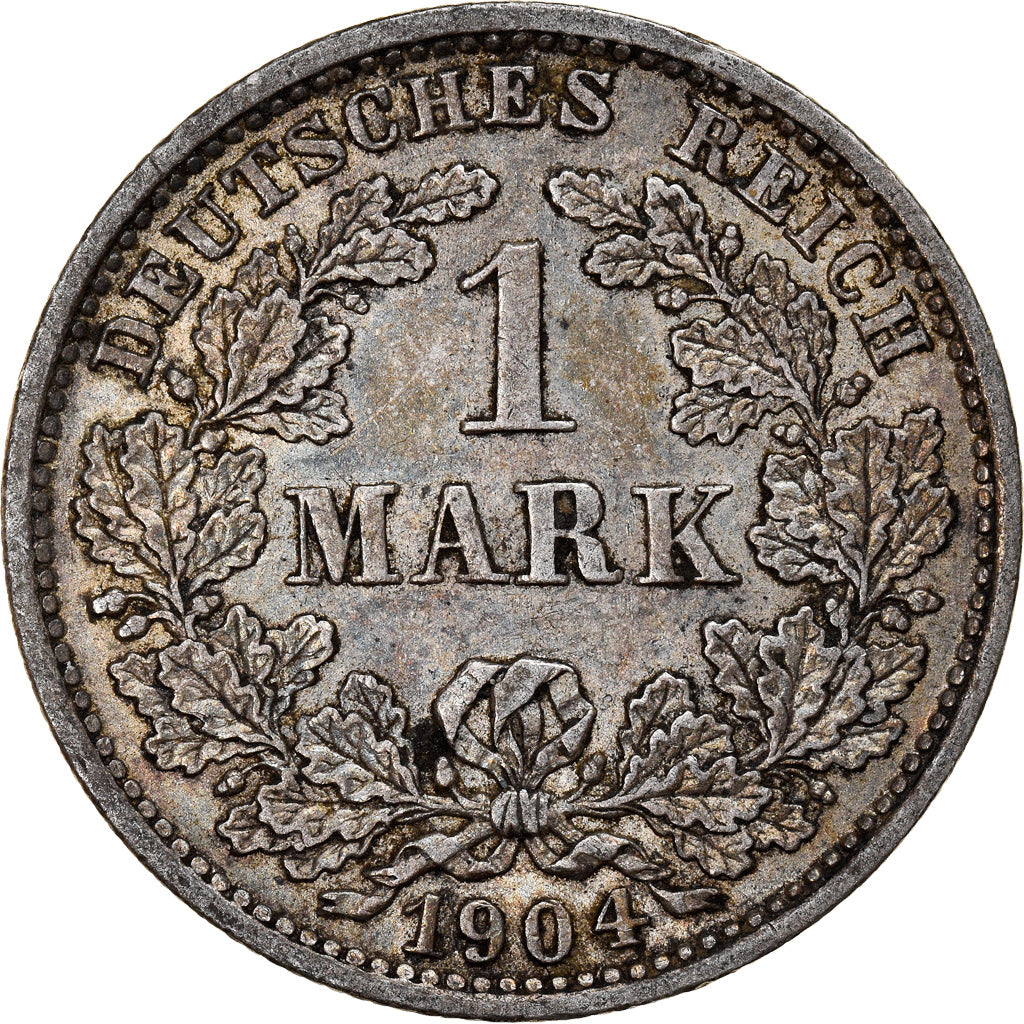 Coin, GERMANY - EMPIRE, Wilhelm II, Mark, 1904, Munich, AU(50-53), Silver, KM:14