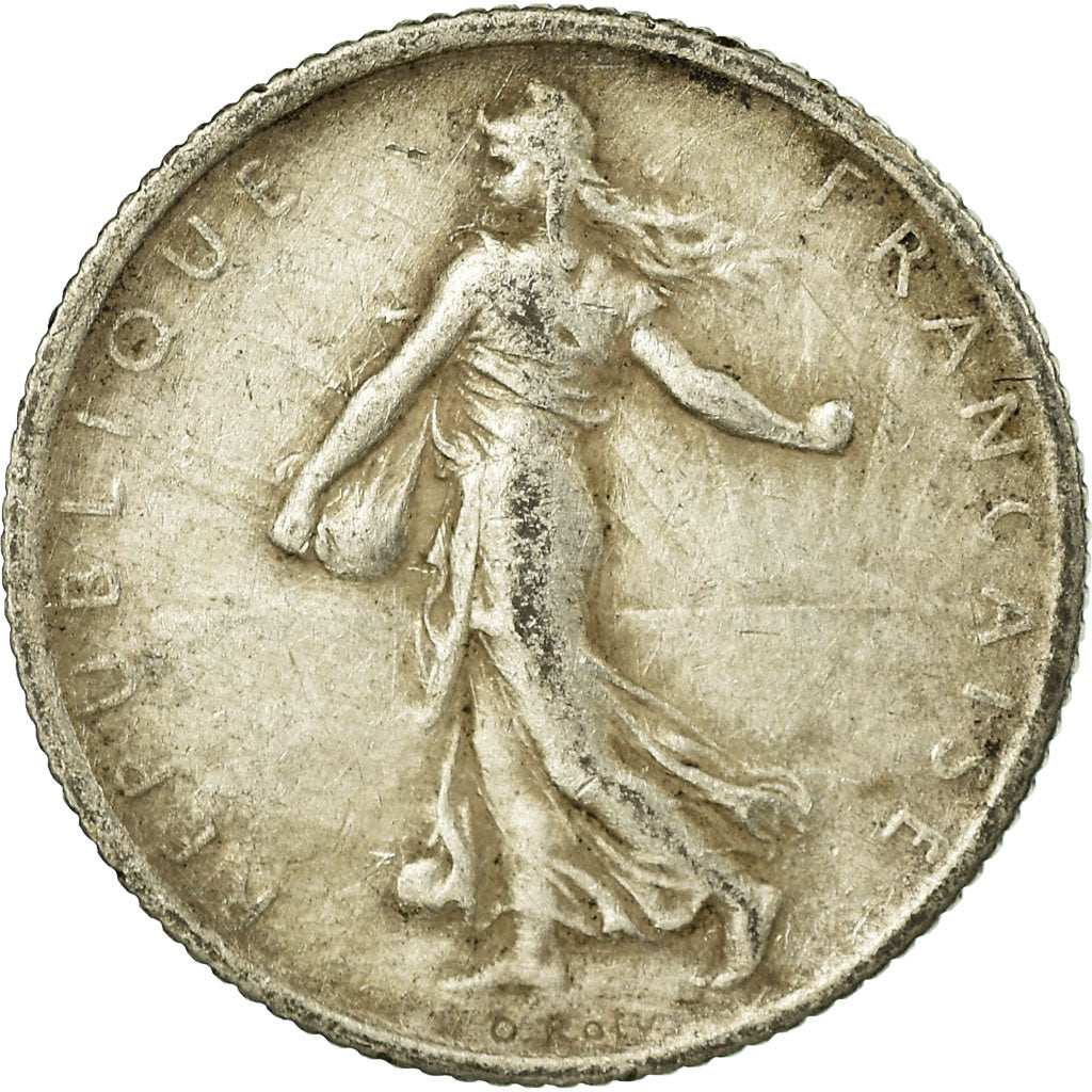 Moneta, Francia, Semeuse, Franc, 1915, Paris, MB, Argento, KM:844.1, Gadoury:467