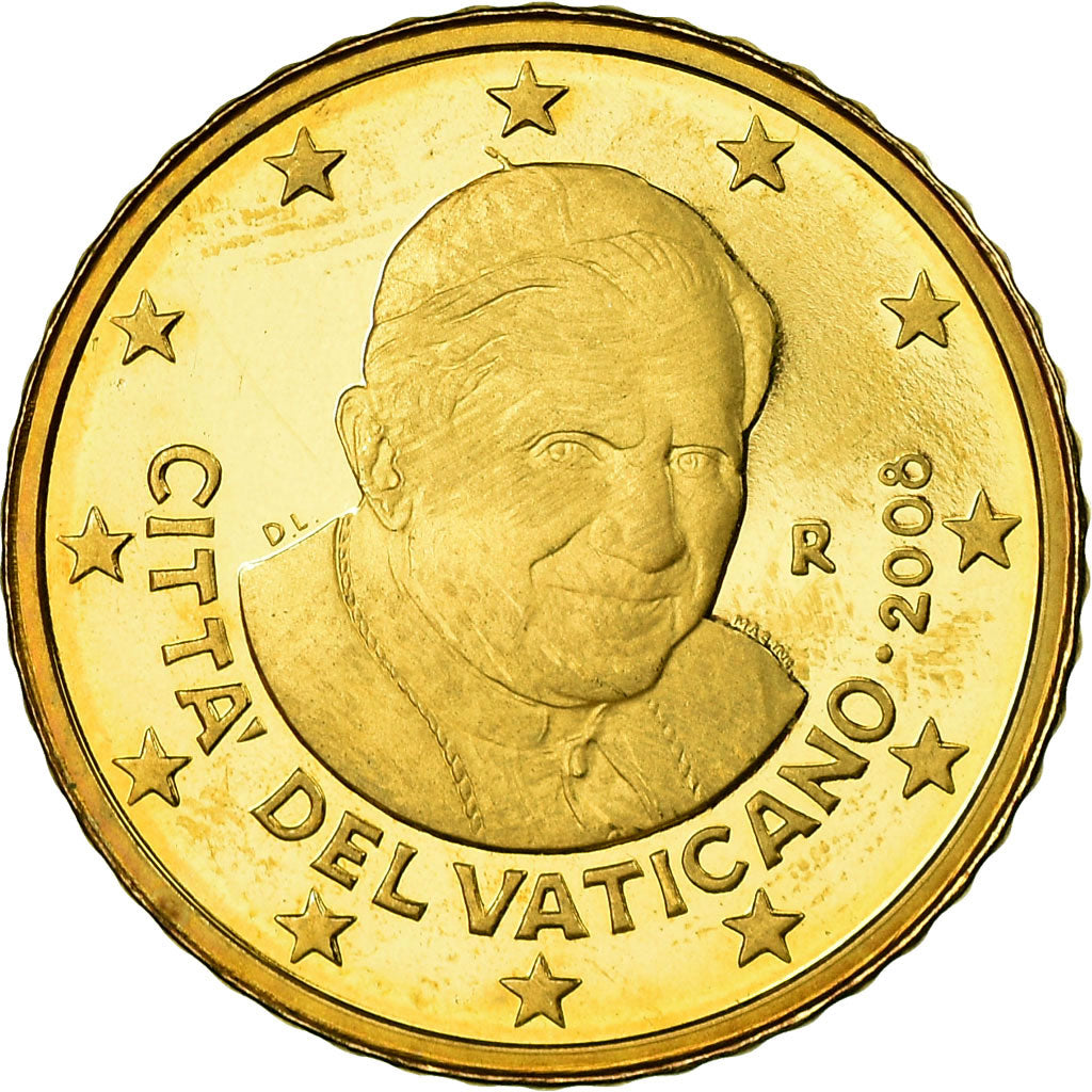 PAŃSTWO WATYKAŃSKIE, 50 Euro Cent, 2008, Rome, Proof, MS(60-62), Mosiądz