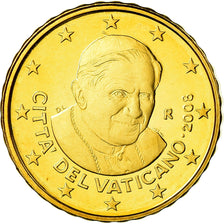 CIDADE DO VATICANO, 10 Euro Cent, 2008, Proof, MS(65-70), Latão, KM:385