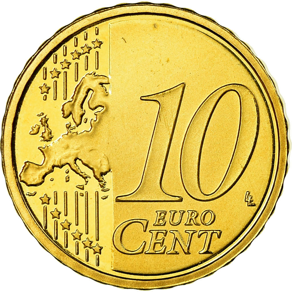 VATICAN CITY, 10 Euro Cent, 2008, Proof, MS(65-70), Brass, KM:385