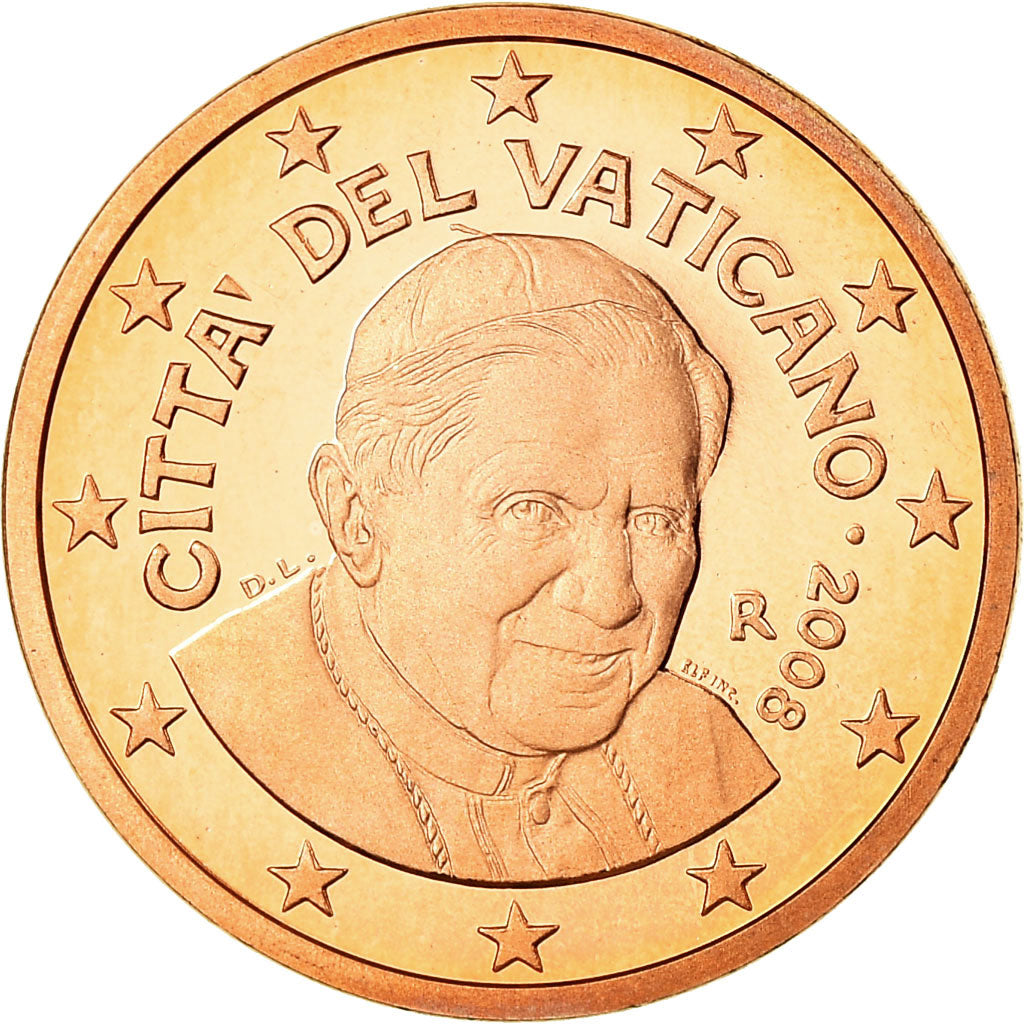 Vatikanstadt, 5 Euro Cent, 2008, Proof, STGL, Copper Plated Steel, KM:377