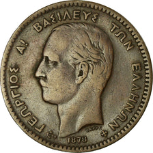 Coin, Greece, George I, 10 Lepta, 1878, EF(40-45), Copper, KM:55