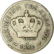 Coin, Greece, George I, 20 Lepta, 1894, Athens, VF(20-25), Copper-nickel, KM:57