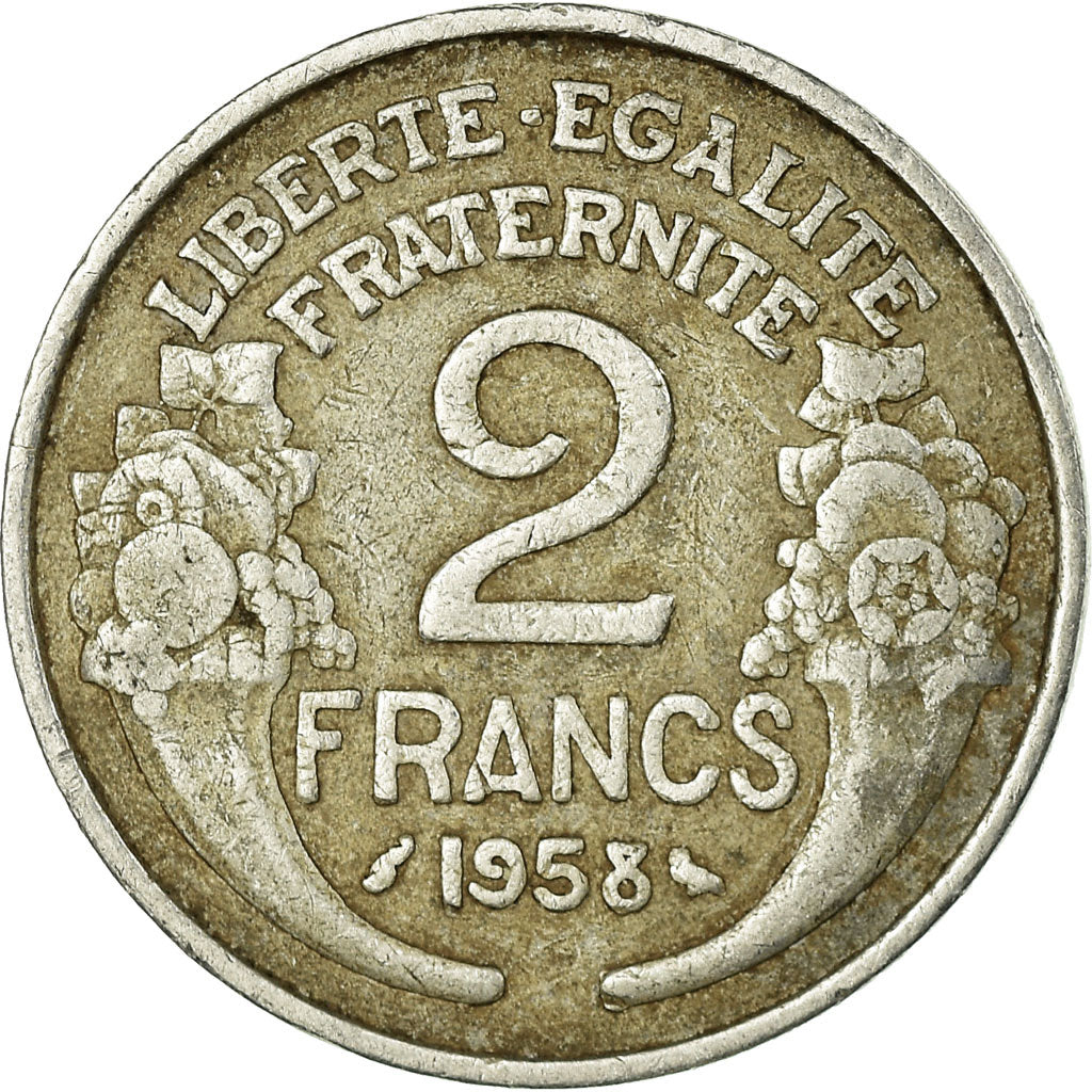 Coin, France, Morlon, 2 Francs, 1958, VF(20-25), Aluminum, KM:886a.1
