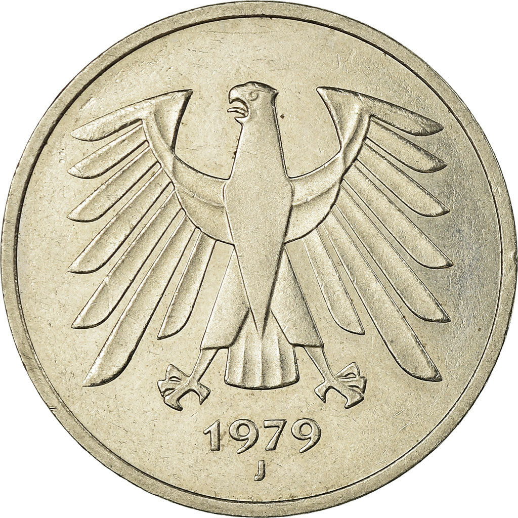 Coin, GERMANY - FEDERAL REPUBLIC, 5 Mark, 1979, Hamburg, EF(40-45)