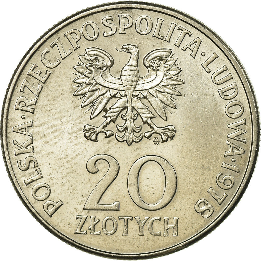 Moneta, Polonia, 20 Zlotych, 1978, Warsaw, MB+, Rame-nichel, KM:95