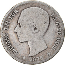 Coin, Spain, Alfonso XII, Peseta, 1876, Madrid, F(12-15), Silver, KM:672