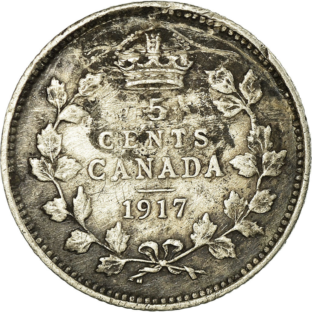 Coin, Canada, George V, 5 Cents, 1917, Royal Canadian Mint, Ottawa, EF(40-45)