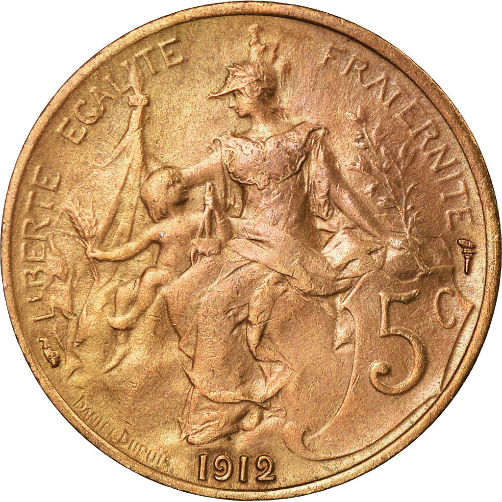 Coin, France, Dupuis, 5 Centimes, 1912, Paris, AU(50-53), Bronze, KM:842