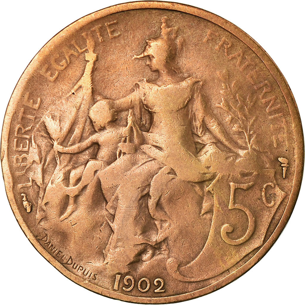 Coin, France, Dupuis, 5 Centimes, 1902, Paris, VF(20-25), Bronze, KM:842