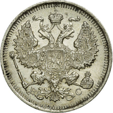 Coin, Russia, Nicholas II, 20 Kopeks, 1915, MS(63), Silver, KM:22a.2
