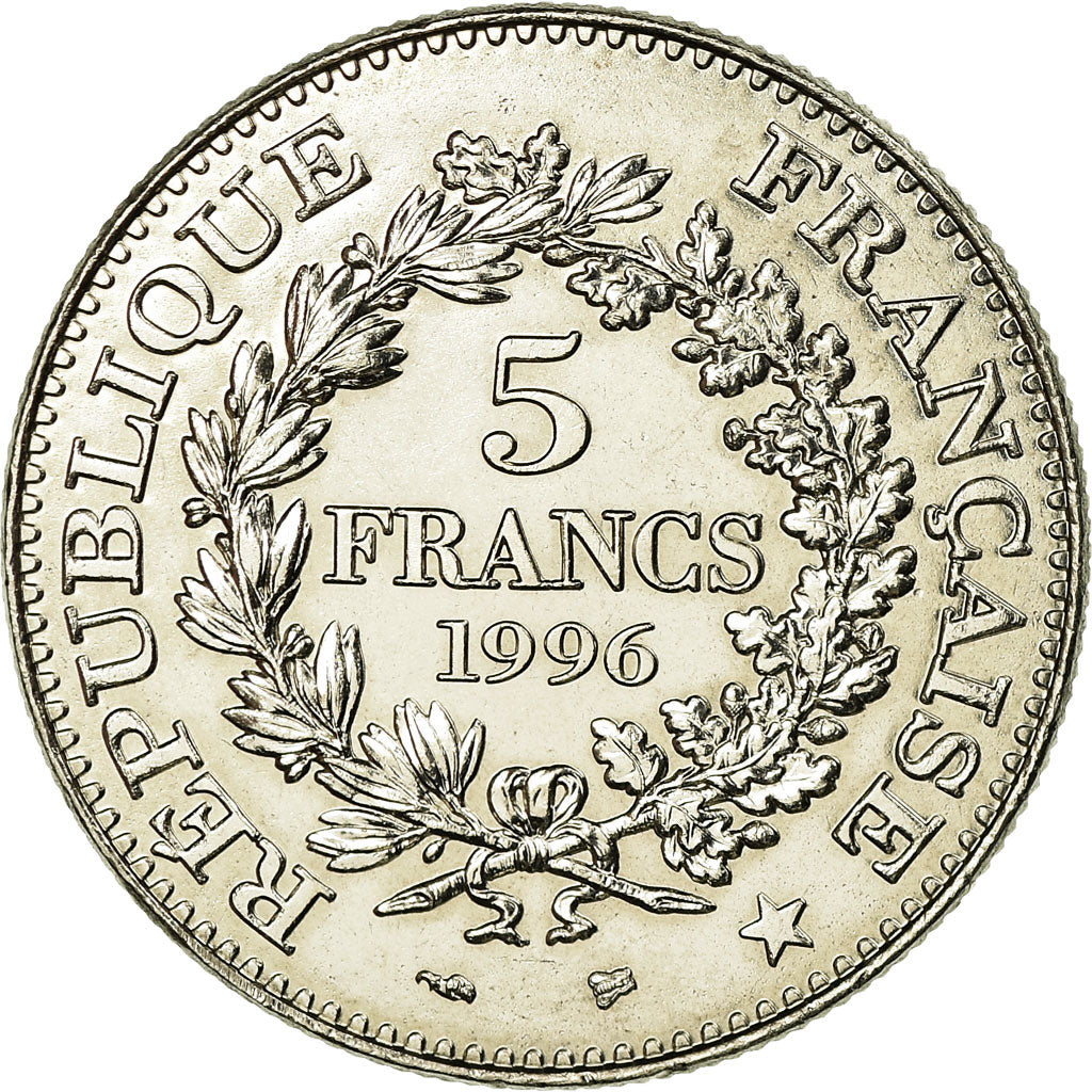 Coin, France, Hercule, 5 Francs, 1996, Paris, AU(55-58), Nickel, KM:1155