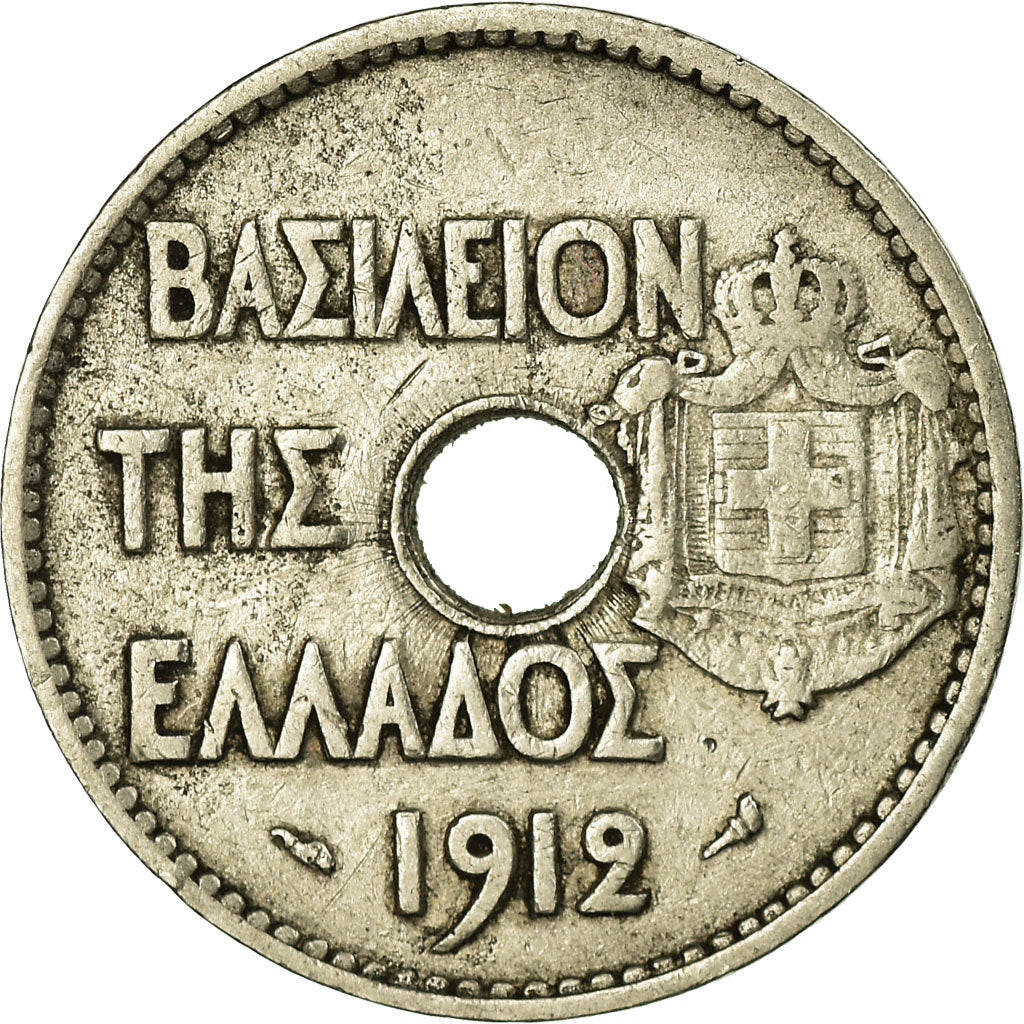 Coin, Greece, George I, 20 Lepta, 1912, VF(30-35), Nickel, KM:64