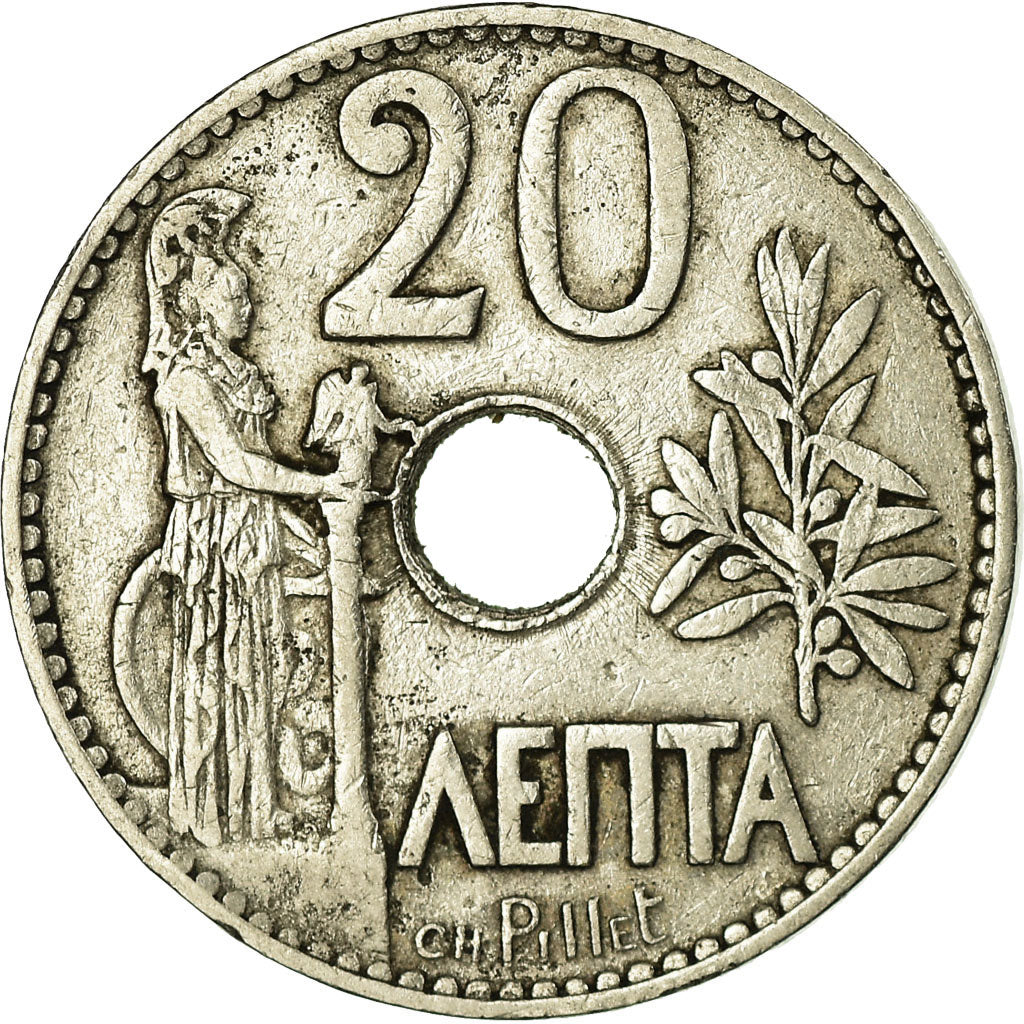 Coin, Greece, George I, 20 Lepta, 1912, VF(30-35), Nickel, KM:64