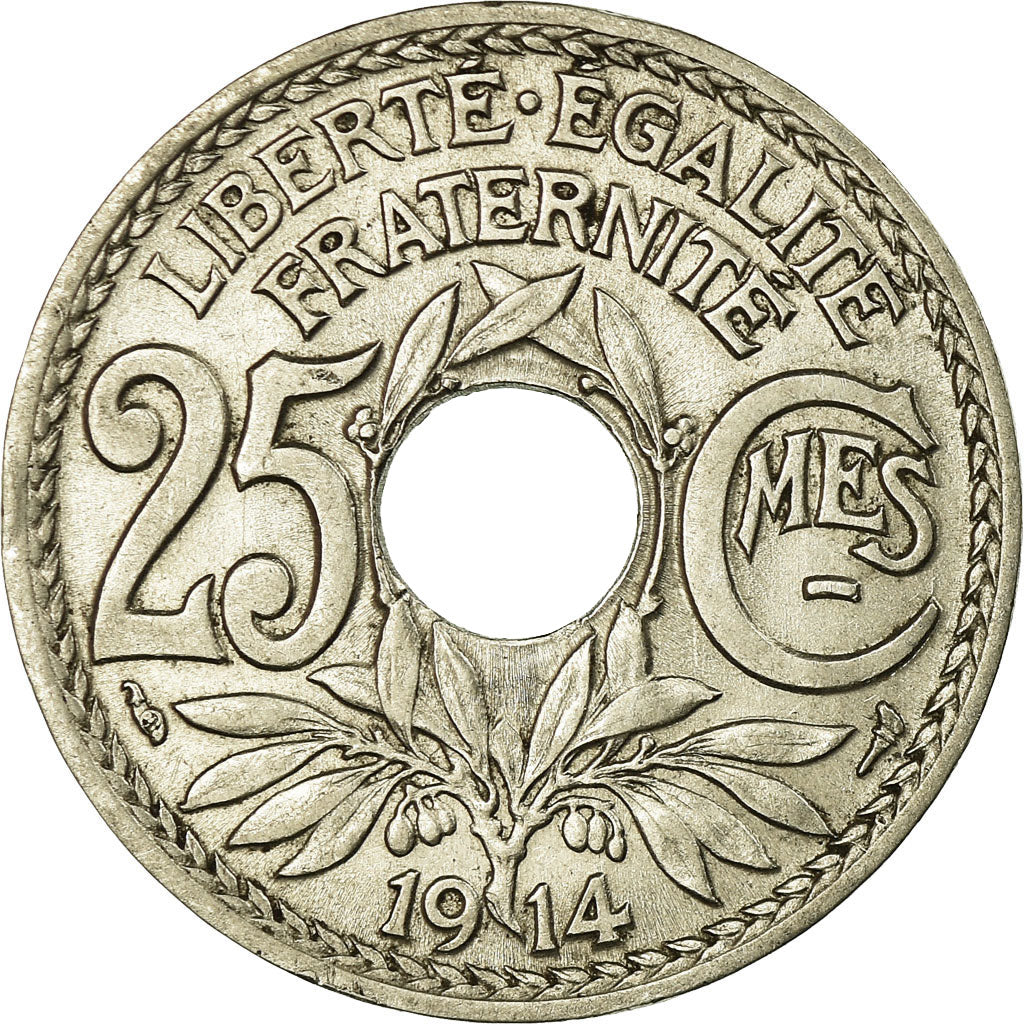 Coin, France, Lindauer, 25 Centimes, 1914, AU(55-58), Nickel, KM:867