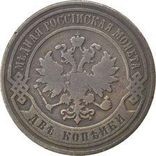 RUSSIA, 2 Kopeks, 1900, Saint-Petersburg, KM #10.2, VF(30-35), Copper, 6.25