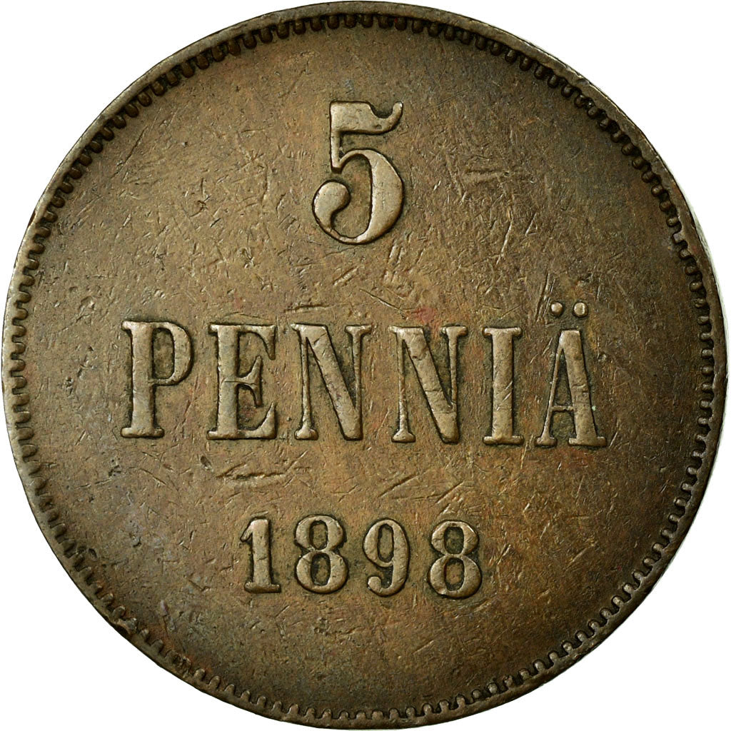 Monnaie, Finlande, Nicholas II, 5 Pennia, 1898, TTB+, Cuivre, KM:15