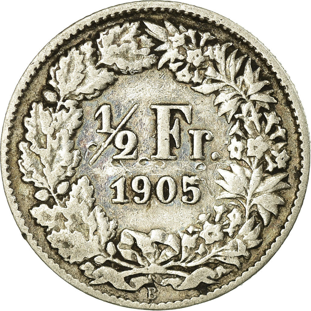 Coin, Switzerland, 1/2 Franc, 1905, Bern, VF(20-25), Silver, KM:23