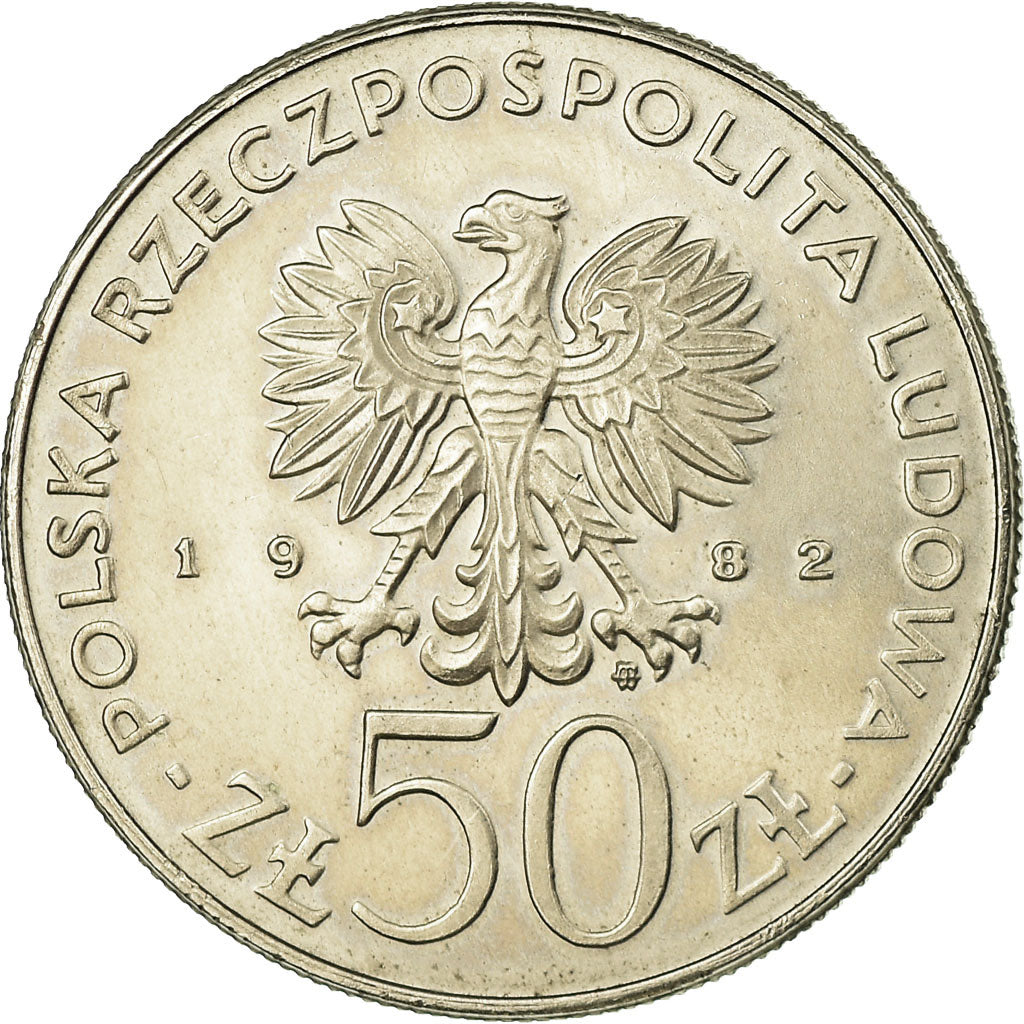 Coin, Poland, 50 Zlotych, 1982, Warsaw, AU(55-58), Copper-nickel, KM:133