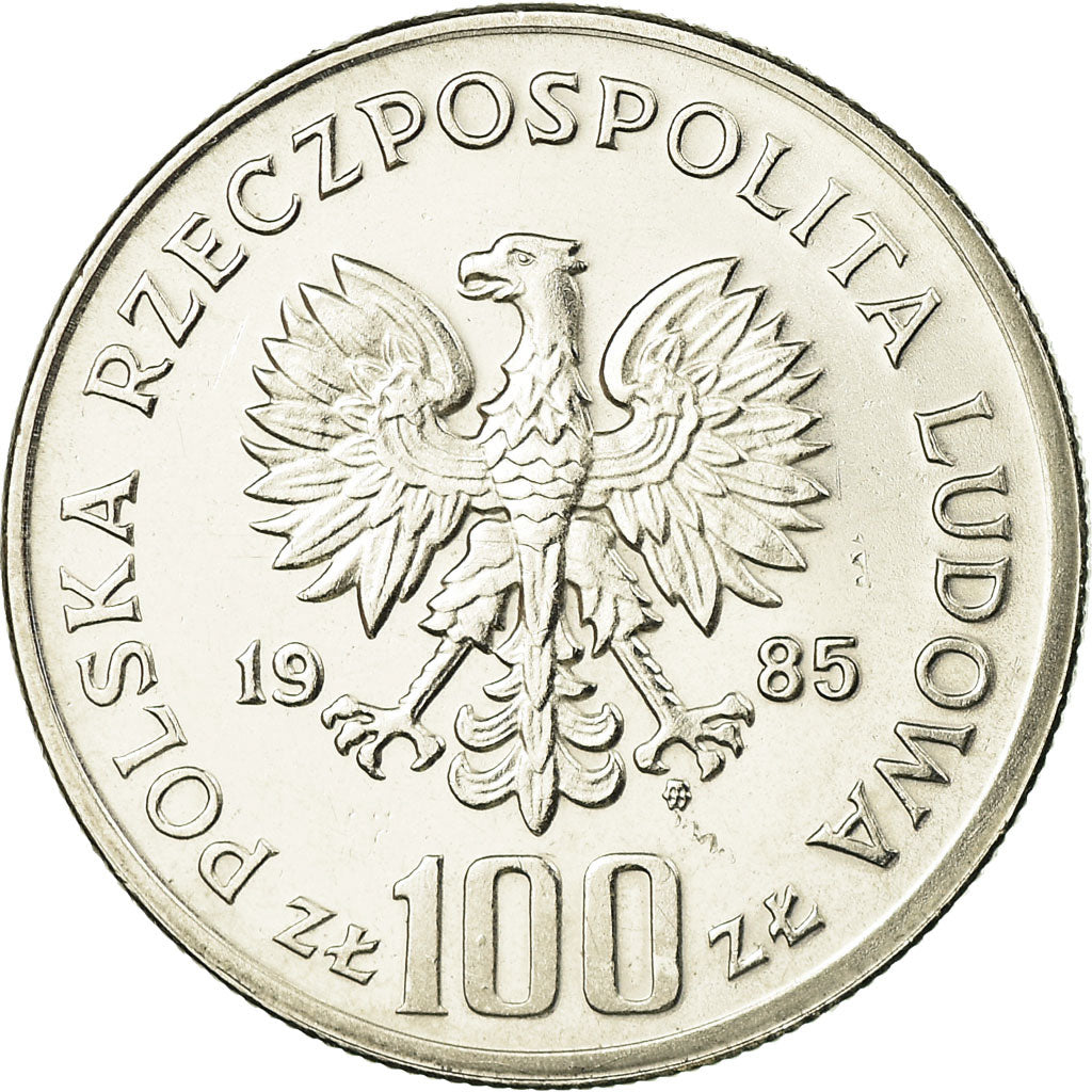 Moneta, Polonia, 100 Zlotych, 1985, Warsaw, BB, Acciaio placcato nichel, KM:157