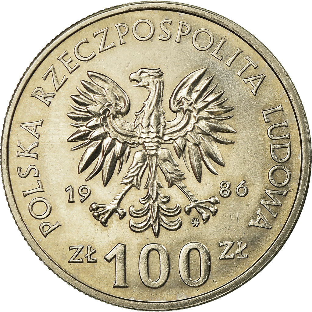 Moneta, Polska, 100 Zlotych, 1986, Warsaw, AU(55-58), Miedź-Nikiel, KM:160