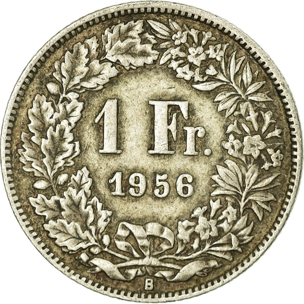 Coin, Switzerland, Franc, 1956, Bern, AU(50-53), Silver, KM:24