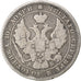 RUSSIA, Poltina, 1/2 Rouble, 1845, Saint-Petersburg, KM #167.2, VF(20-25),...