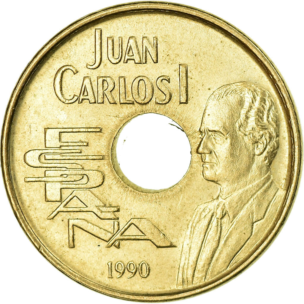 Munten, Spanje, Juan Carlos I, 25 Pesetas, 1990, Madrid, PR, Aluminum-Bronze